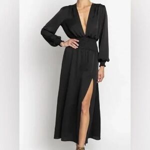 RESA Black Maxi Dress with Slit